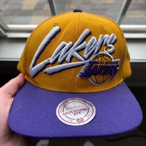 Mitchell & Ness Lakers Gold and Purple SnapBack Hat